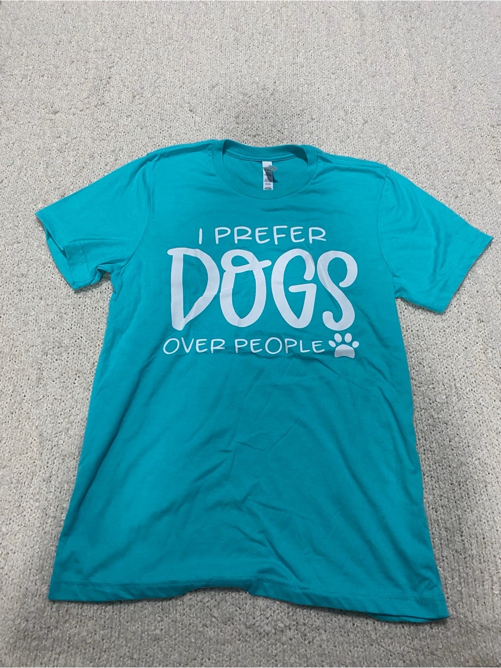 I Prefer Dogs Over People Teal Dog Lover T-Shirt